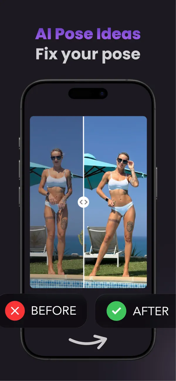Before and after personalised pose ideas