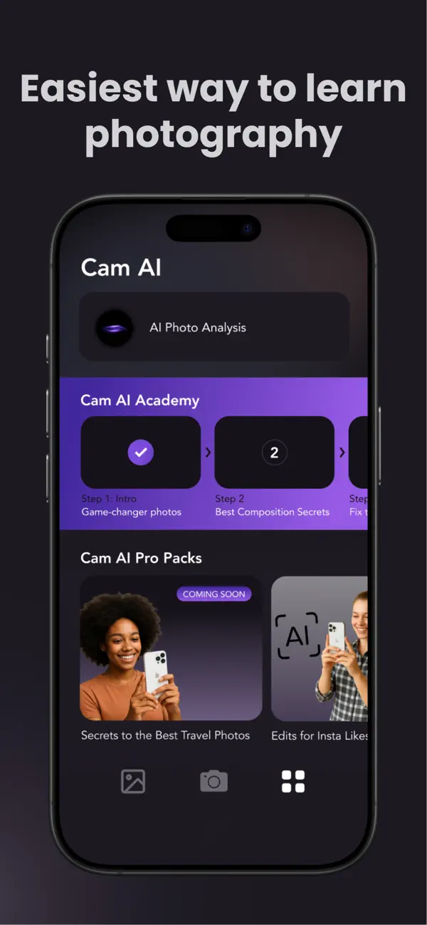 Cam AI Academy featuring composition lessons